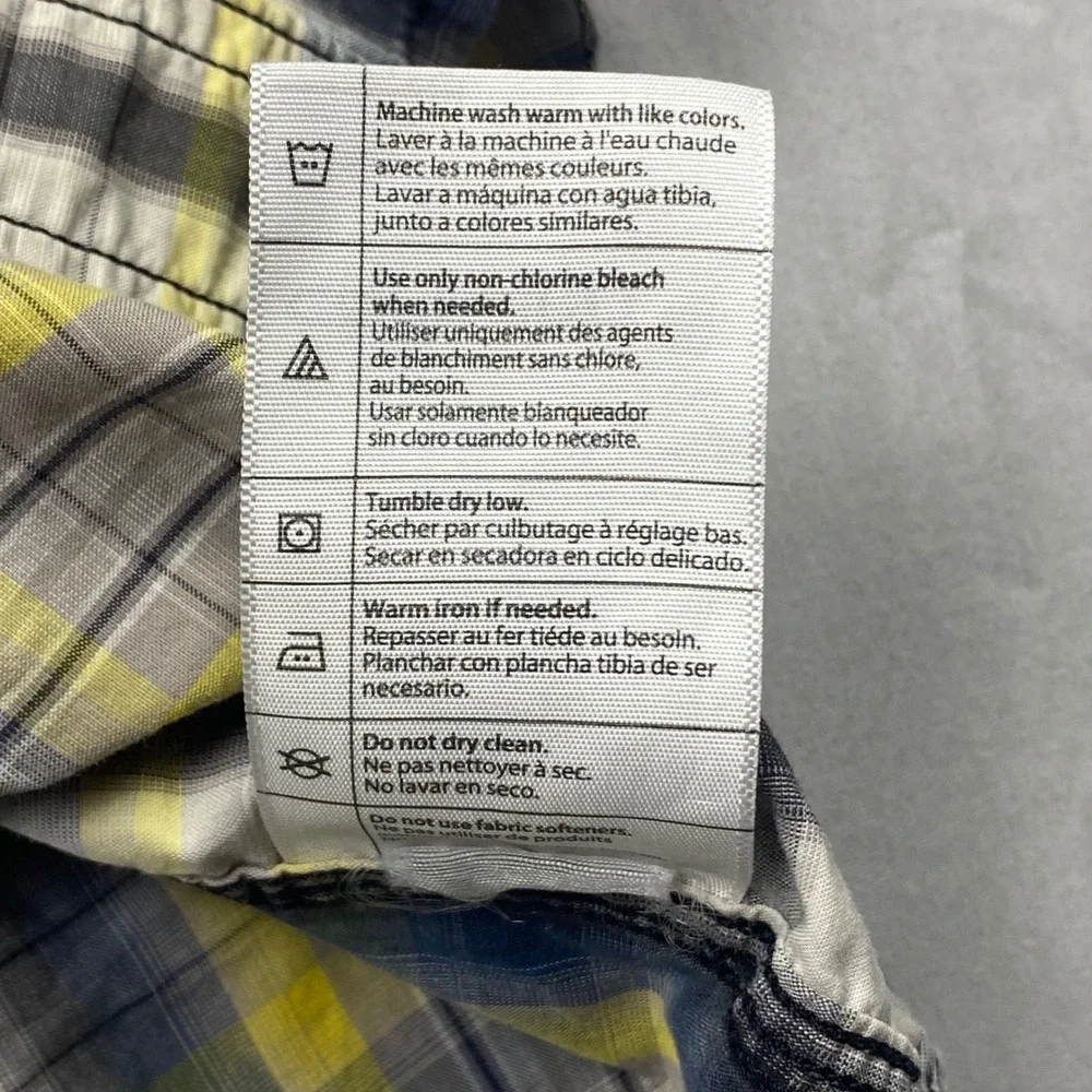 Carhartt Relaxed Fit Plaid Button Down Shirt Mens‎ Medium Yellow Blue Casual